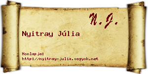 Nyitray Júlia névjegykártya